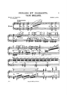 Perles et diamants. Valse brillante, Op.27: For piano by Gustav Lange