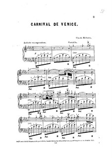 Carnival de Venice: For piano by Claude Melnotte