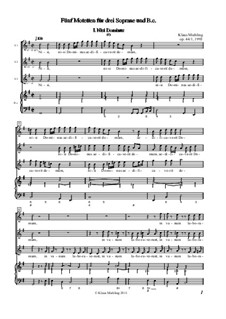 Fünf Motetten für drei Soprane und Basso Continuo, Op.44: Full score by Klaus Miehling