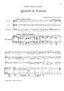 Piano Quartet in E Minor, Op.12: Piano Quartet in E Minor by Donald Francis Tovey