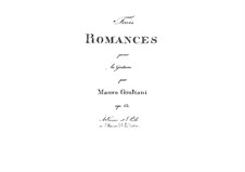 Three Romances for Voice and Guitar, Op.13: Three Romances for Voice and Guitar by Mauro Giuliani