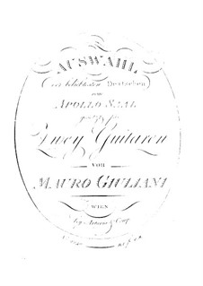 Selection of the Most Popular Pieces in German by Apollo Saal for Two Guitars: Selection of the Most Popular Pieces in German by Apollo Saal for Two Guitars by Mauro Giuliani