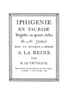 Iphigenia in Tauris, Wq.46: Full score by Christoph Willibald Gluck