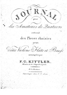 Selected Pieces by Various Composers, for Two Violins, Flute and Cello. Book II: Selected Pieces by Various Composers, for Two Violins, Flute and Cello. Book II by Friedrich Kuhlau, Christopher Ernst Friedrich Weyse