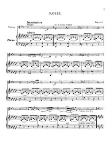 Introduction and Variations on 'Dal tuo stellato soglio' from 'Moses in Egypt' by Rossini: For violin and piano by Niccolò Paganini