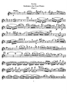 Sinfonico for Four Flutes in D Major, Op.12: Parts by Anton Reicha