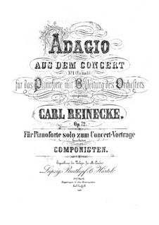 Concerto for Piano and Orchestra No.1 in F Sharp Minor, Op.72: Adagio. Version for piano by Carl Reinecke