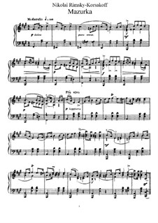 Two Pieces, Op.38: No.2 Mazurka by Nikolai Rimsky-Korsakov