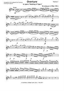 Overture: For strings – parts by Wolfgang Amadeus Mozart
