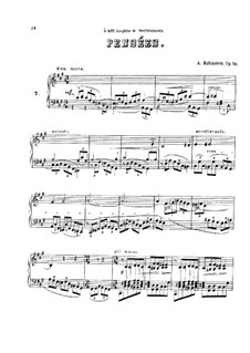 Album de Peterhof, Op.75: No.7 Pensées by Anton Rubinstein