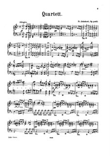 String Quartet No.14 in D Minor 'Death and the Maiden', D.810: Arrangement for piano by Franz Schubert