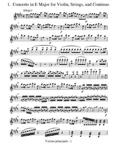 Violin Concerto No.1 in E Major 'La primavera', RV 269: Violin solo part by Antonio Vivaldi