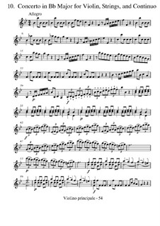 Violin Concerto No.10 in B Flat Major 'La caccia', RV 362 : Parts by Antonio Vivaldi