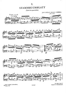 Album Leave: For piano by Jan Václav Voříšek