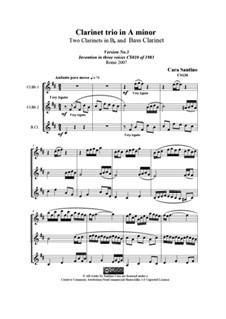 Clarinet trio in A minor, CS136: Clarinet trio in A minor by Santino Cara