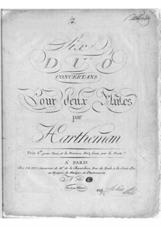 Six Concert Duos for Two Flutes: Six Concert Duos for Two Flutes by Christian Karl Hartmann
