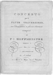 Flute Concerto in D Major, Op.1: Flute Concerto in D Major by Franz Anton Hoffmeister