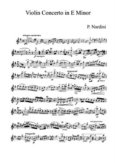 Concerto for Violin and Orchestra in E Minor: Solo part by Pietro Nardini