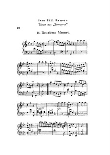 Zoroastre, RCT 62: Dances No.11-17, for piano by Jean-Philippe Rameau