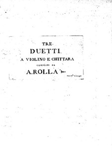 Three Duos for Violin and Guitar: Violin part by Alessandro Rolla