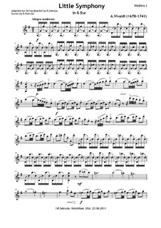 Little Symphony in G Major: For string quartet by Antonio Vivaldi