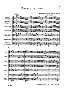 Concerto for Two Violins and Strings No.8 in A Minor, RV 522: Full score by Antonio Vivaldi