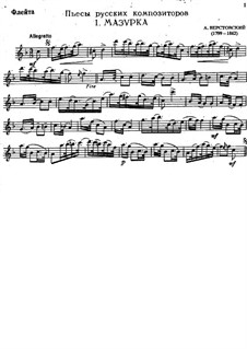 Mazurka for Flute and Piano: Solo part by Alexey Verstovsky