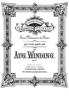 Three Pieces for the Left Hand, Op.27: For a single performer by August Winding