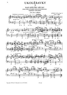 Six Lullabies for Piano, Op.33: Six Lullabies for Piano by Josef Suk