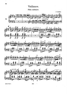 Vaillance. Polka Militaire: For piano by Joseph Ascher