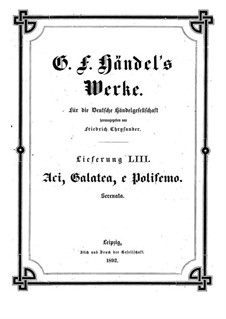 Aci, Galatea e Polifemo, HWV 72: Aci, Galatea e Polifemo by Georg Friedrich Händel