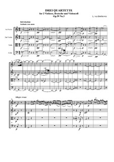 String Quartet No.9 in C Major, Op.59 No.3: Full score by Ludwig van Beethoven