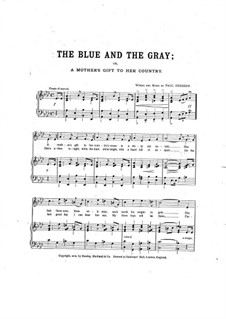The Blue and the Gray: Piano-vocal score by Paul Dresser