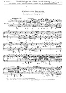 Adelaide, Op.46: Piano score by Ludwig van Beethoven