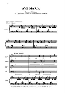 Ave Maria: Canon for voices and organ by Johann Sebastian Bach, Charles Gounod