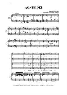 Agnus Dei: Per coro SATB e pianoforte by Georges Bizet