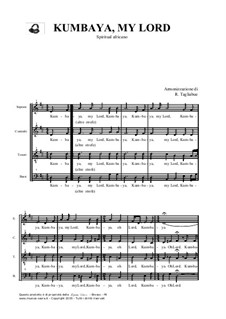 Kumbaya (Kum Ba Yah): For mixed choir by folklore