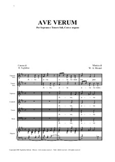 Ave verum corpus (Canon): Ave verum corpus (Canon) by Wolfgang Amadeus Mozart, Renato Tagliabue