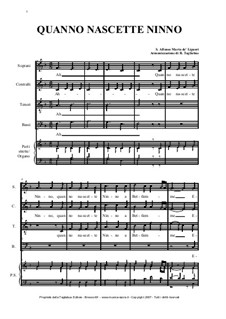 Quanno Nascette Ninno: For mixed choir by Alphonsus Maria de Liguori