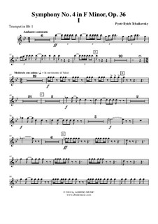 Symphony No.4 in F Minor, TH 27 Op.36: Movement I – trumpet in Bb 1 (transposed part) by Pyotr Tchaikovsky