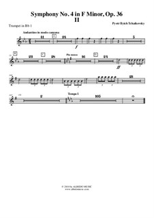 Symphony No.4 in F Minor, TH 27 Op.36: Movement II – trumpet in Bb 1 (transposed part) by Pyotr Tchaikovsky