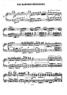 Six Grandes Marches, D.819 Op.40: For piano by Franz Schubert