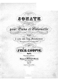 Sonata for Cello and Piano in G Minor, Op.65: Score, solo part by Frédéric Chopin