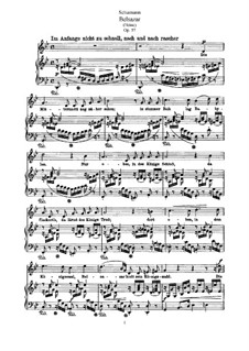 Belsazar, Op.57: Piano-vocal score by Robert Schumann