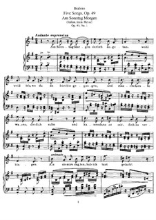 Complete set: Piano-vocal score by Johannes Brahms