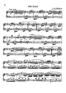 For Elise, for Piano, WoO 59: With fingering by Ludwig van Beethoven