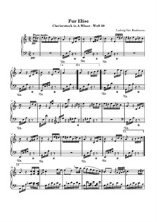 For Elise, for Piano, WoO 59: High quality sheet music by Ludwig van Beethoven