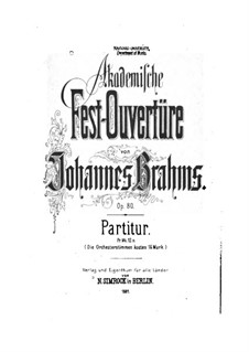 Academic Festival Overture, Op.80: Full score by Johannes Brahms