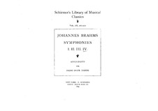 Complete set: Version for piano four hands by Johannes Brahms