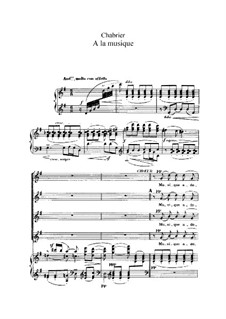 À la musique: Piano-vocal score by Emmanuel Chabrier